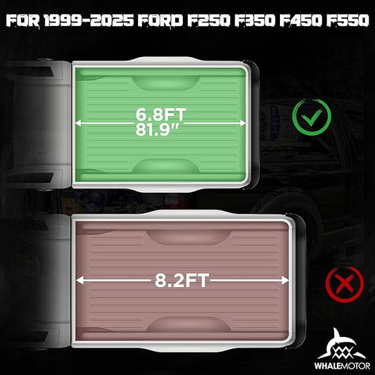 Truck Bed Tonneau Cover Compatible with Ford Super Duty 6.8 ft Standard Box, 1999-2026 F250 F-250 F350 F-350, Soft Roll Up Style