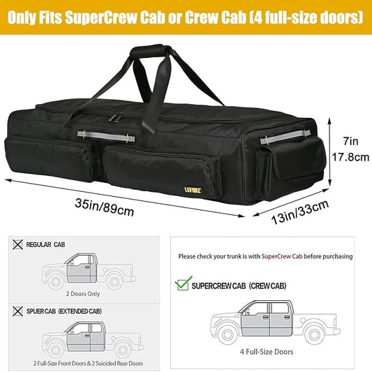 Under Seat Storage Bag Compatible with SuperCrew Cab,Truck Underseat Organizers and Storage with 4 Removable Divider and Anti-slip Bottom,Underseat Tool Box Fits for Crew Cab(Full Size Trucks)