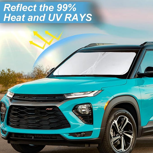 Sunshade for Trailblazer Windshield Sun Shade for Chevrolet 2021-2025 2026 Chevy Trailblazer Accessories Windshield Cover 210T Reflective Front Window Shield Blocks UV Rays Heat Sun Visor Protector