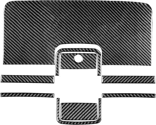 Real Premium Carbon Fiber Fit for Chevy Silverado/GMC Sierra 1500 2014-2018 for 2500/3500HD 2015-2019 Car Co-Pilot Glove Box Trim Kit Dash Decals Sticker Auto Interior Accessories Cover 9PCS Black