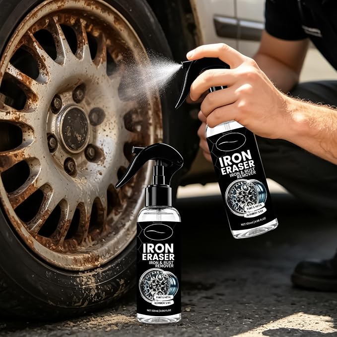 Car Iron Remover, 120ml Rust Removal Spray, Wheel Cleaner Iron Remover, for Car Auto Truck Motorcycle RV Vehicle Paint Tire Rim Hub Brake Oxidation