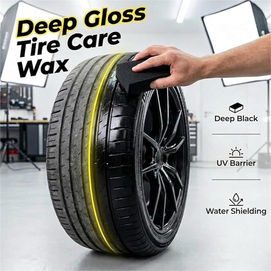 New 2026 Car Tire Ceramic - Powerful Wheel Cleaning Refurbish Wax, Tyre Nourish Cream, Tire Wax for Ultimate Wheel Protection, Restores Black Gloss, Blocks UV(Black 1PCS)