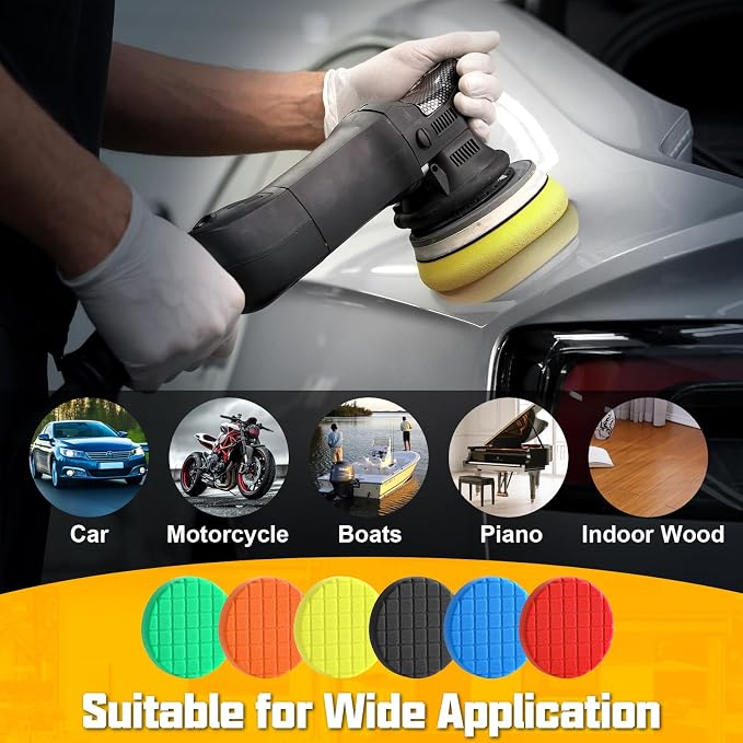 Polishing Pad, 3Pc Buffing Pads for Car Polisher Boat Compounding, Polishing and Waxing (Yellow T60)