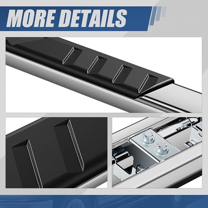 Auto Dynasty Flat Running Boards Compatible with 2004-2014 Ford F150 Extended Super Cab, Stainless Steel Side Step Rail Nerf Bars, 5” Step Bars, Polished Chrome