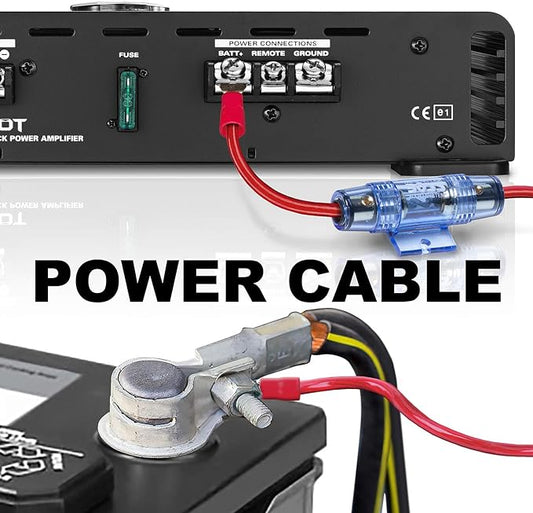 BOSS Audio Systems KIT2 8 Gauge Complete Car Amplifier Installation Wiring Kit with Power Cables, Ground Cables, Turn-On Wire, Speaker Wire, Terminals
