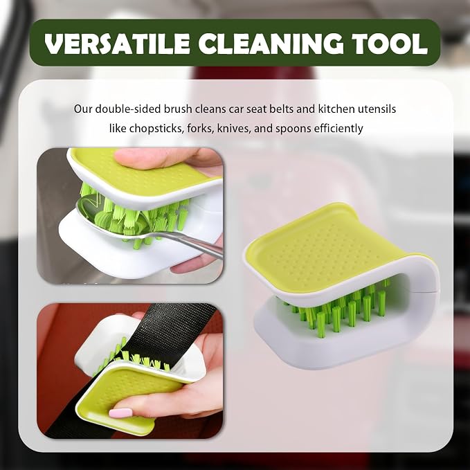 Car Seat Belt Cleaner Brush,Non-Slip Car Cleaning Brush with Double-Sided Bristle Brushes,U-Shaped Design Cars Detailing Brushes for Cleaning Most Vehicle Models Safety Belts