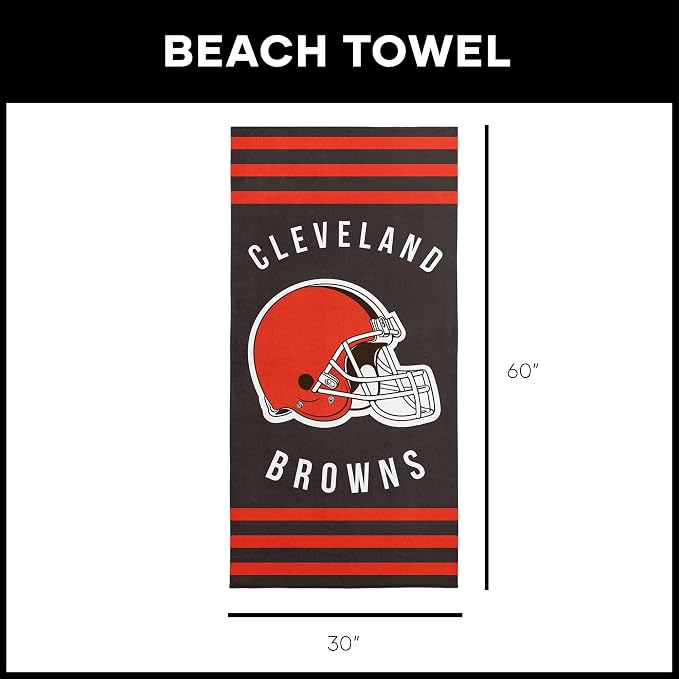 Northwest NFL Cleveland Browns Unisex-Adult Beach Towel, 30" x 60", Stripes