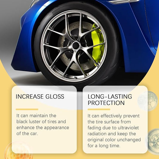 Tire Polishing Coating Paste with Sponge, Tyre Nourish Cream 2Pcs | Tire Shine Paste for Deep Black Gloss, Interior Exterior Renovation, Powerful Tire Polish Wax for Car Owners