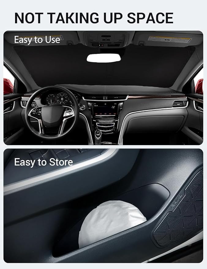 Proadsy 2026 Upgrade Windshield Sun Shade Custom Fit 2013-2019 XTS Foldable Front Sunshade Protector Sun Visor Blocks UV Rays Keep Car Cooler