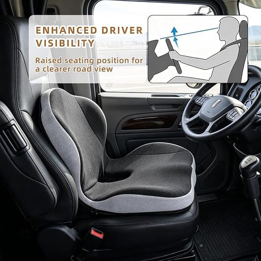 Car Seat Cushions for Driving, Dual-Layer Memory Foam Seat Cushion with Lumbar Support, Ergonomic Truck Seat Cushion & Office Chair Cushion for Wheelchair, Gaming Chair & Sofa