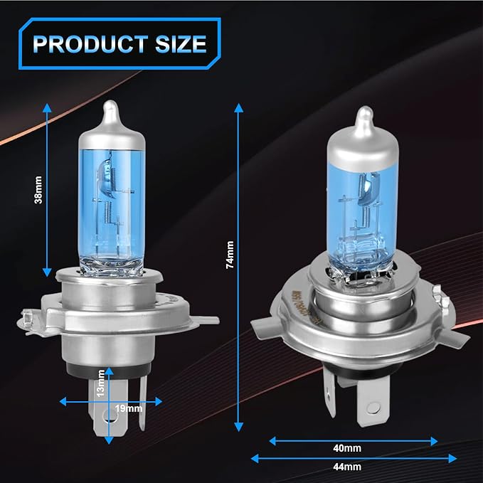 Fit for Toyota Echo 2000-2005 High Performance Halogen Headlight Bulbs,9003/H4 High Low Dual Beam Headlamp Replacement Bulbs Kit, Plug and Play,Pack of 2