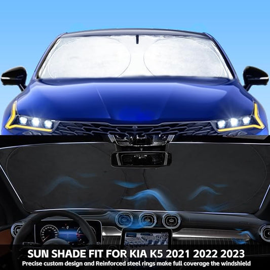 INSAUTO for K5 Windshield Sun Shade Window Sunshade for Kia K5 2021 2022 2023 2024 2025 2026 Windshield Cover Foldable Car Front Sun Visor Shield Blocks UV Rays Sun Protector Accessories