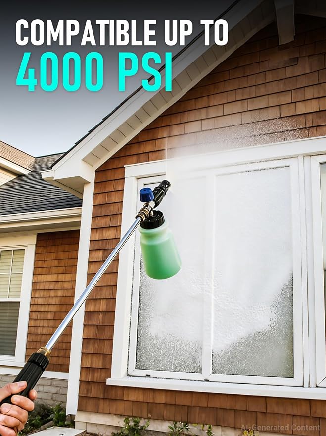 MEKOH Foam Cannon for Pressure Washer, Thick Snow Car Wash Foam Gun with 1.1mm Orifice & 1/4" Quick Connect, Pressure Washer Soap Cannon Attachment for Auto Detailing, Big Mouth Foam Blaster, 4000 PSI