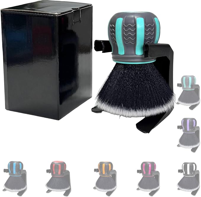 Ultra Soft Detailing Brush, Handle XL Brush - Ultra Soft Bristles, Multi-Color Handles, Removable Brush Heads, with Storage Rack, Covers Large Area Inside or Outside Vehicles(Green)