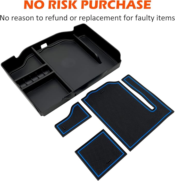 Center Console Organizer fits for Dodge RAM 2026 2025 2024 2023 2022 2021 2020 2019 1500 2500 3500 Accessories Interior Storage Box Armrest Storage Tray(Blue)