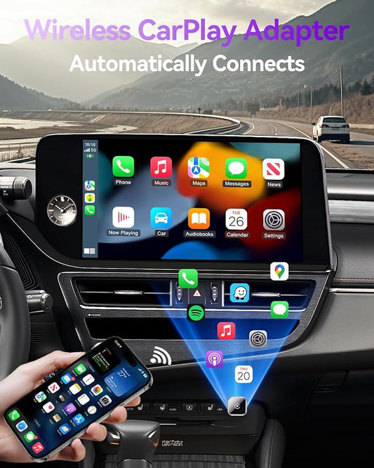2026 Upgrade Wireless CarPlay Adapter for iPhone, Convert Factory Wired to Wireless CarPlay Dongle, Plug and Play Fast Auto-Connect, Low Latency Car Gadget for 2015+ OEM Wired Cars & iOS 10+