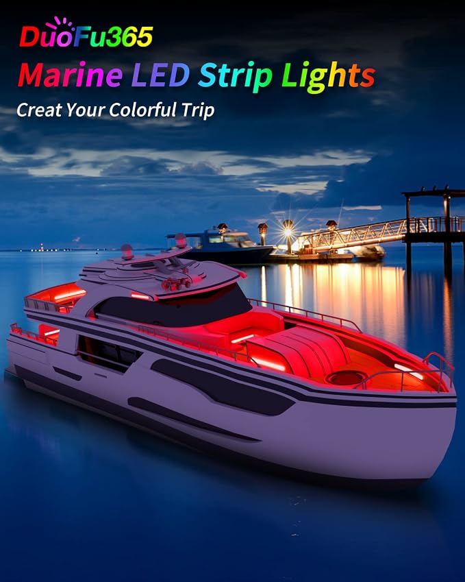 DUOFU365 Car Led Strip Lights, Golf Cart Lights, 12V LED Strip Light for Truck Car Motorcycle Boat Marine RV Golf Cart Truck Trailer Cargo Home Led Strip Red,12inch(Pack of 4)
