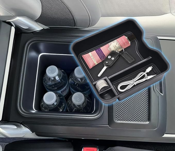 Center Console Organizer for Range Rover & Range Rover Sport 2023-2025 2026 Armrest Insert Tray Storage Box Interior Accessories with Refrigerator (NOT Fit for Models Without Refrigerator)
