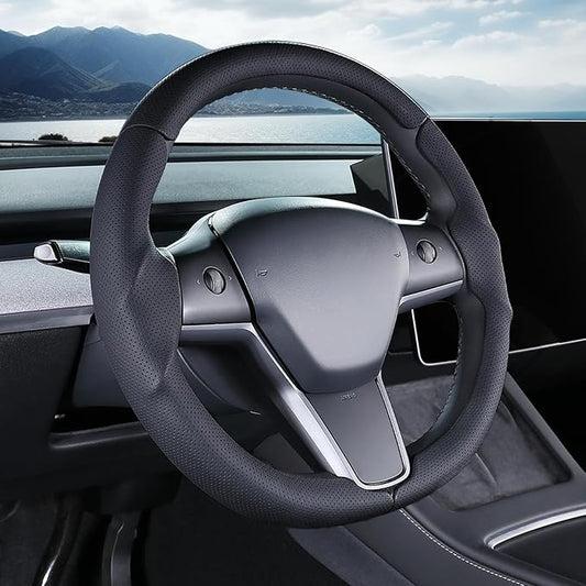 Steering Wheel Cover for Tesla Model 3(2017-2023) Model Y(2020-2024), Steering Wheel Accessories for Tesla Model 3/ Y