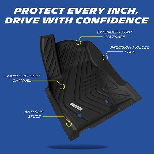 Michelin Vehicle Mats, All-Weather TPE Custom Fit Liner for 2024-2026 Toyota Tacoma Double Cab Auto Tran TRD/SR/SR5/Limited, Not Fit Hybrid or XtraCab, Elite