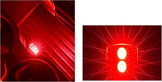 ICBEAMER Mini USB LED Light 1-Pack (Red) | Direct Plug-in Miniature/Nano Car Interior Ambient Accent Lighting Kit, Universal Fit for Auto Interior and Trunk