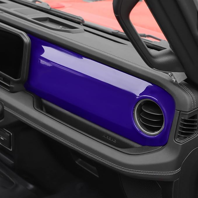 Center Console Dashboard Decorative Panel Trim Cover Kit Compatible with 2024-2026 Jeep Wrangler JL JLU & Jeep Gladiator JT(Purple)