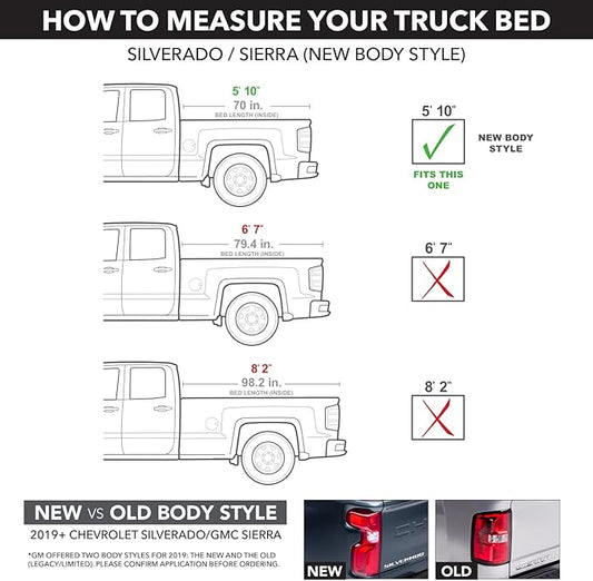 RealTruck TruXedo TruXport Soft Roll Up Truck Bed Tonneau Cover | 272401 | Fits 2019-2025 Chevy/GMC Silverado/Sierra, w/MultiPro/Flex Tailgate (Will not fit Carbon Pro Bed) 5' 10" Bed (69.9")