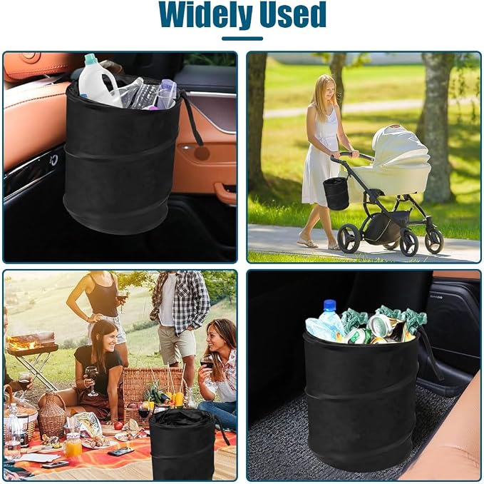 Car Trash Can, Mini Collapsible Portable Garbage Bin with Magic Sticker, Pop-up Water Proof Bag, Hanging Waste Basket Bin, Rubbish Bin Organizer, Suitable for Most Cars (1 PC)