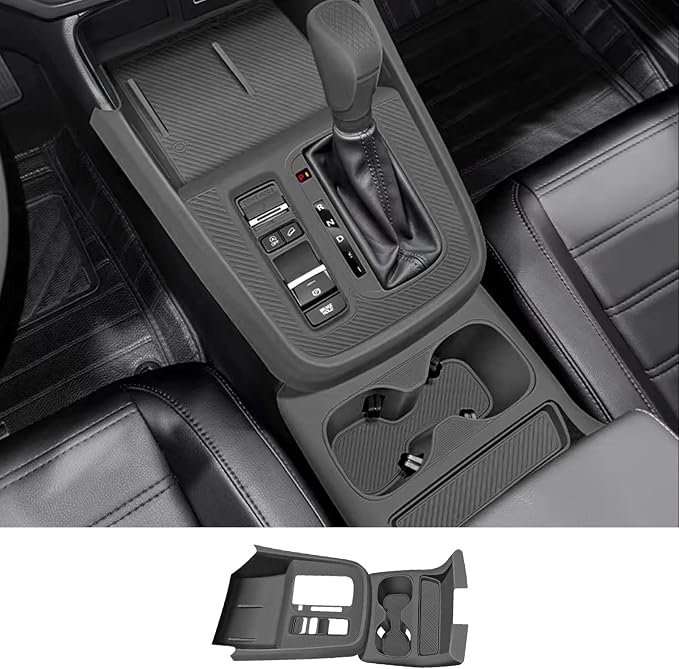 Temmis Center Console Silicone Organizer with Cup Holder for Honda CRV 2023-2026, Full-Wrap Center Consel Electrostatic adsorption Cover for Honda CRV-Black