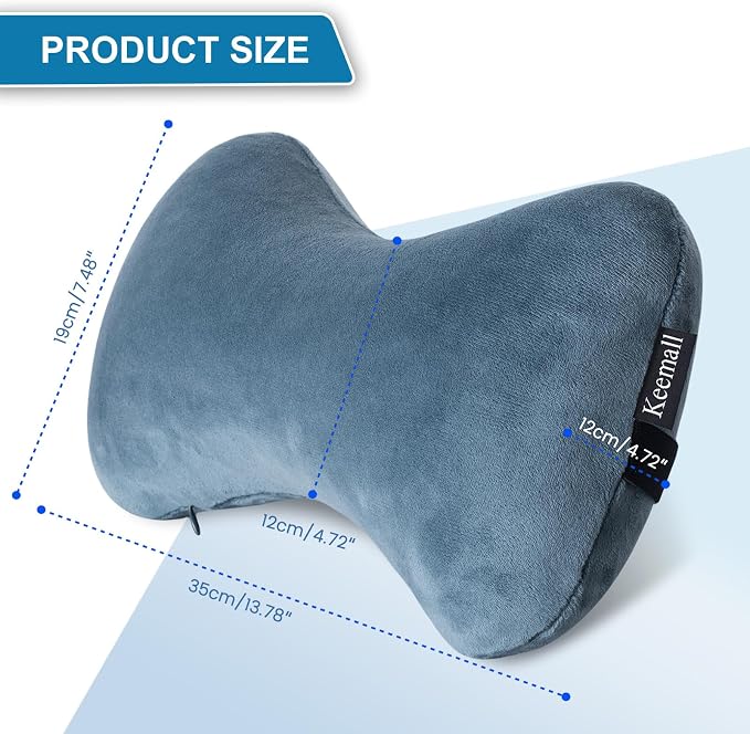 Keemall Inflatable Car Neck Pillow Driving , Blow Up Car Headrest Pillow for Car, Inflatable Travel Pillow for Camping, Neck Support for Office Chair - Adjustable Softness