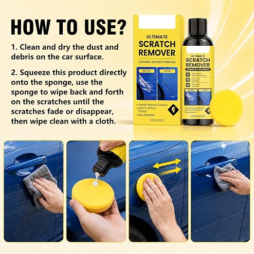 2Pcs NanoPolix Car Scratch Remover,Scratch Repair Paste for Vehicles, Professional Grade Car Scratch Repair Remover, All Paint Colors Polishing Kit, Quick Repair Scratches and Restore Shine