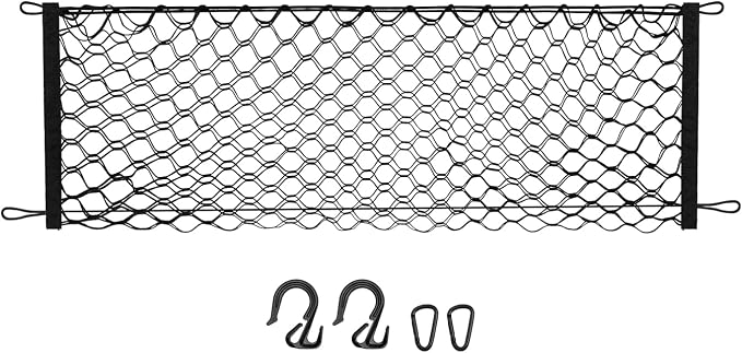 Canvcle Trunk Cargo Net for 2021-2025 2026 Kia Sorento Accessories Envelope Style Mesh Trunk Net Organizer and Storage Stretchable Adjustable Elastic Nylon Rear Cargo Netting with Hooks