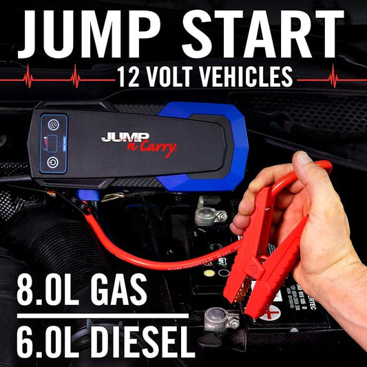 Clore Automotive JNC325 Jump-N-Carry 2000A 12 Volt Jump Starter for up to 8.0L Gasoline and 6.0L Diesel Engines