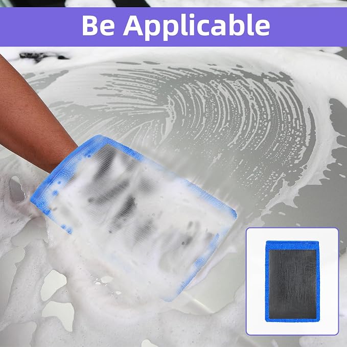4Pcs Clay Mitt and Towel, Auto Detailing Clay Mitts with Towels Fine Grade for Car Cleaning and Polishing, Blue