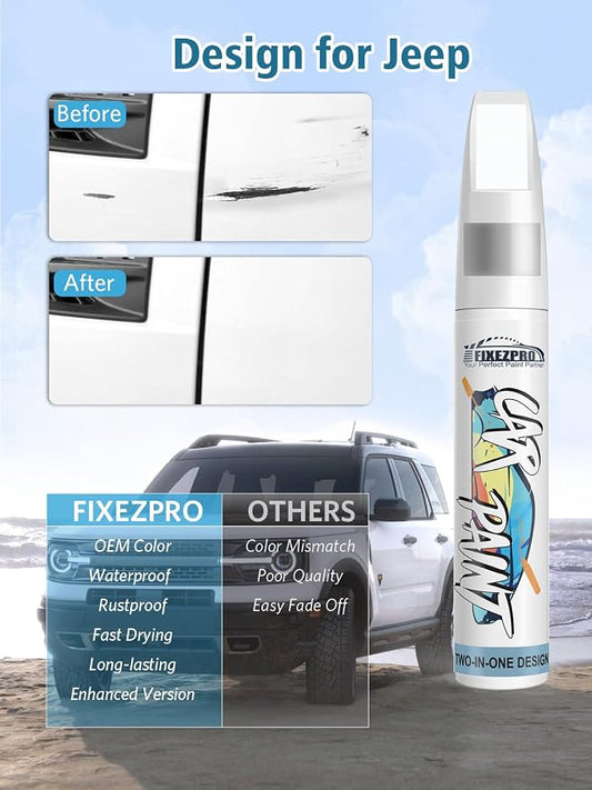 Brilliant Black Pearl(PXR/AXR) Touch Up Paint for Jeep, Car Paint Scratch Repair Remover Pen Color Exact Match, Quick and Easy Fix Automotive Chips and Nicks Scuff