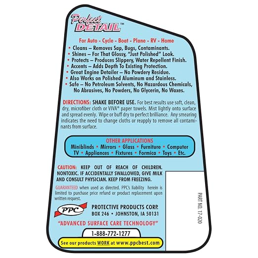 PPC Perfect Detail Spray Polish. Cleans, Polishes, and UV Protection.