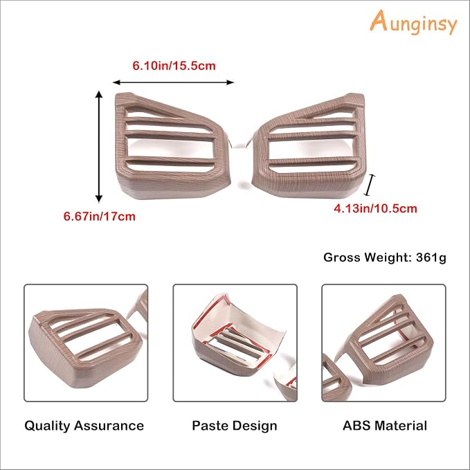 Aunginsy Car Center Console Side Air Conditioning Outlet Trim Cover Compatible with Toyota Tundra/Sequoia 2022-2025 2026, Dashboard Side A/C Wind Vent Panel Decorative Frame Protector ABS Accessories