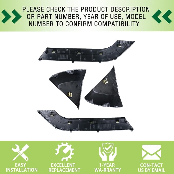 4PCS Door Armrest Cover Trim Kit Front&Rear Left Right Side Door Panel Arm Rest Bezel Set Carbon Fiber Compatible with 2014-2020 Chevy Silverado GMC Sierra Double Cab