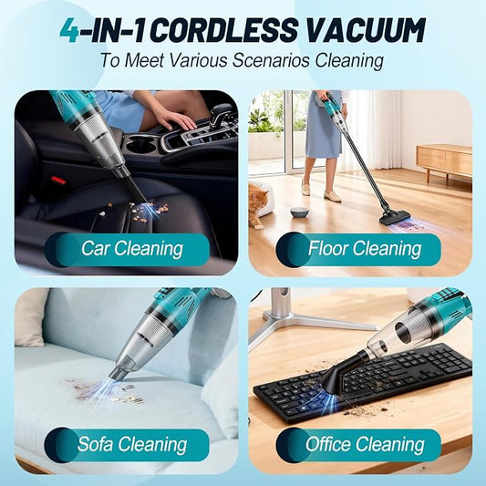 Cordless Vacuum Cleaner Compatible with Makita 18V Battery, Handheld Battery Powered Vacuum Portable Vacuum for Home, Car, Pet Hair, with 4-in-1 Nozzles & 3 HEPA Filter, No Batteries
