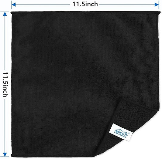HOMEXCEL Black Microfiber Cleaning Cloth 600 Pack, Microfiber Towel for Cars, Lint Free, Scratch-Free, Highly Absorbent, and Cleaning Rags for House, Window and Glass, Cars, TV Screen 11.5 X11.5 inch