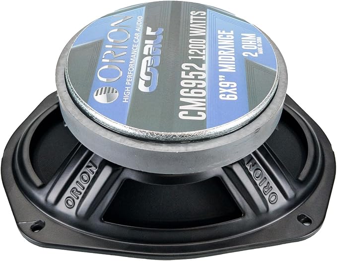 ORION Cobalt CM6952 High Efficiency 6x9 Mid-Range Bullet Loudspeakers, 1200W Max Power, 300W RMS, 2 Ohm, 1.5" Voice Coil - Pro Car Audio Stereo, Midrange Speakers (Pair)