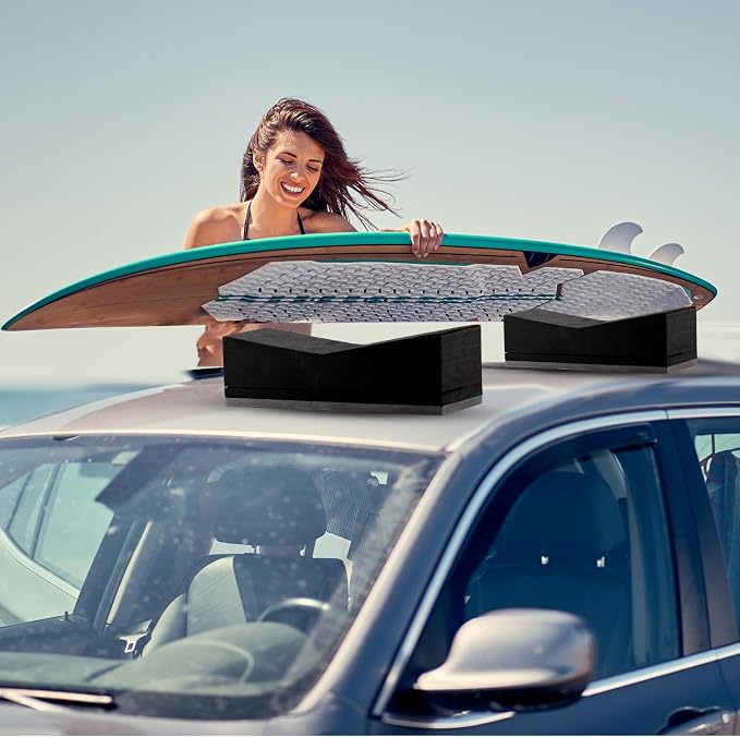 Universal Rack-Free Kayak Carrier Kit for Car Roof, 15.75" Foam Blocks with Tie Down Straps, Car Top Canoe Carrier for Kayak Canoe Surfboard Transport