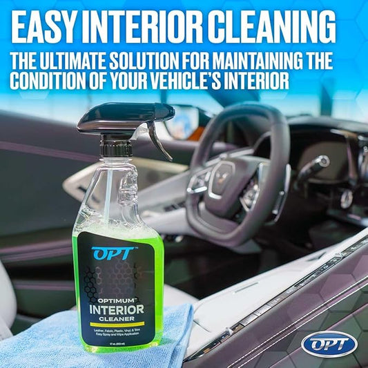 Optimum Interior Cleaner - Car Interior Cleaning and Detailing Spray - Safe on Leather, Upholstery, Interior Trim, Dash, and Plastic (17 oz)