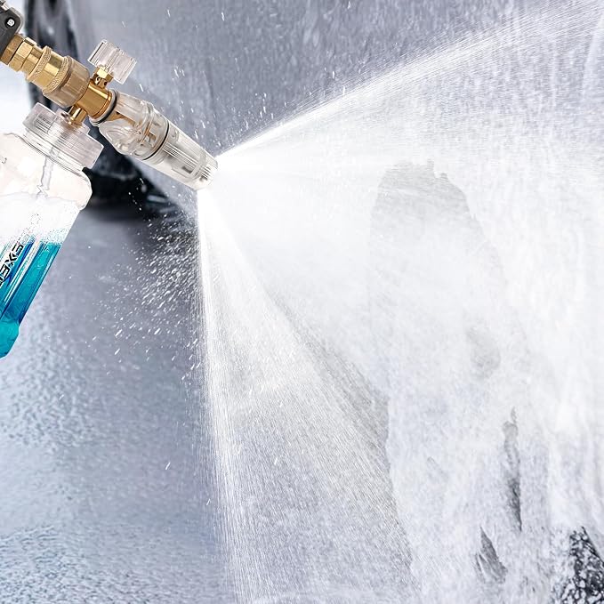 Foam Cannon for Pressure Washer, Adjustable Foam Blaster, M22 and 1/4 Inch Quick Connect, Extra Nozzle 1.1mm