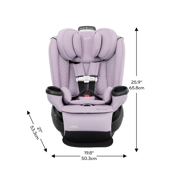 Evenflo Revolve360 Extend All-in-One Rotating Car Seat with Green & Gentle Fabric (Agate)