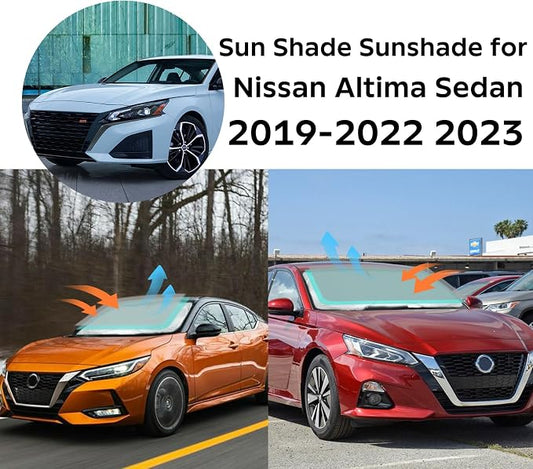 INSAUTO for Altima 2024 Windshield Sun Shade Sunshade for Nissan Altima Sedan 2019-2022 2023 Windshield Cover Front Window Sun Shield Foldable Sun Visor Protector UV Heat Protection Car Accessories