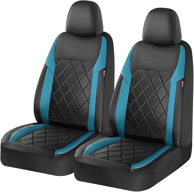 Coverado Car Seat Covers, Front Seat Covers, 2 Front Automotive Seat Cover, Mesh Breathable Seat Protectors, Universal Fit for Most Cars