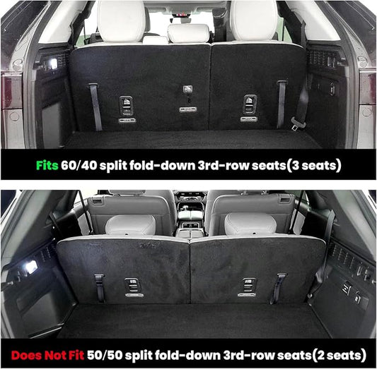 LASFIT Cargo Mat with Backrest Mat for Mazda CX90 / CX90 PHEV 2024 2025 2026 (Only Fit 3rd Row 60/40 Split-bench Seats 3-Seats) TPE Custom Fit All Weather Trunk Liner Waterproof Cargo Tray Accessories
