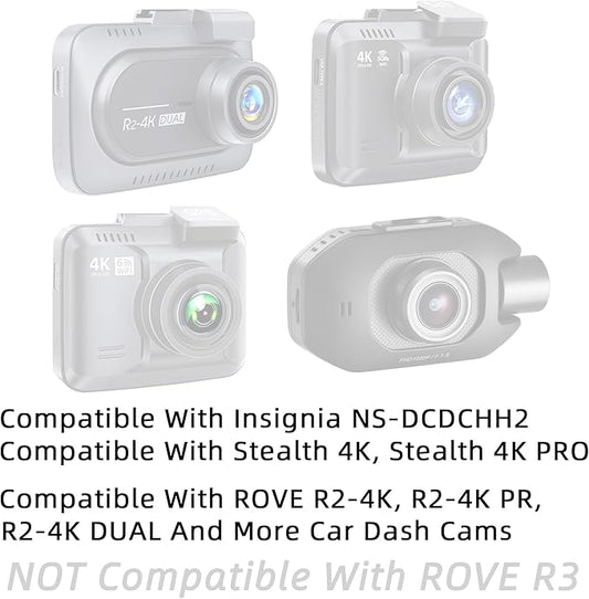 Dash Cam Mount for Rove R2-4K, R2-4K PRO, R2-4K Dual, Stealth 4K, Stealth 4K PRO, Insignia NS-DCDCHH2, 360 J501 Dash Cam Rearview Mirror Mount Holder for Rove R2 4K Dash Cam Series
