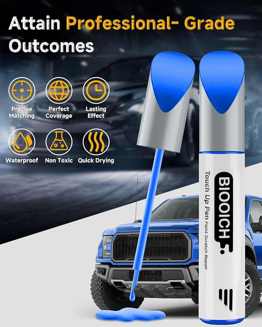 Touch Up Paint Pen Exact Color Match Car Chip and Scratch Repair (for Ford, Velocity Blue Metallic(E7))
